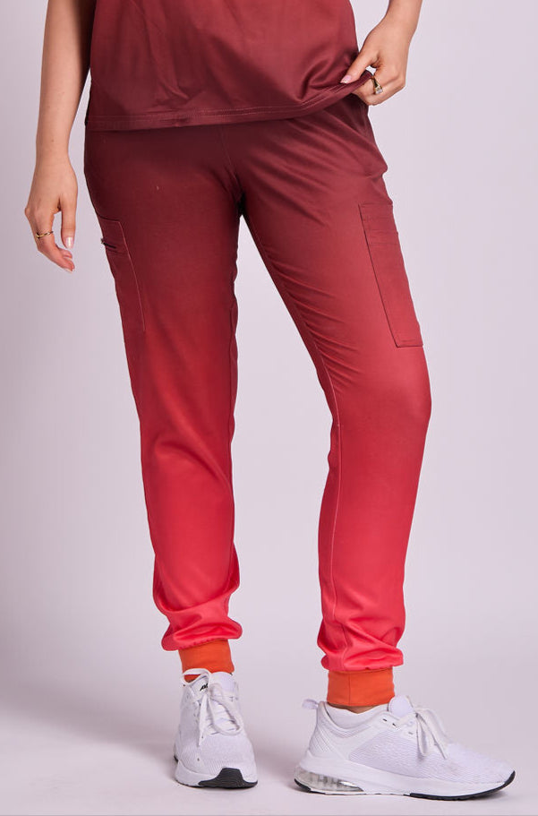 Mary K Two Tone Seven Pocket Jogger Scrub Pants