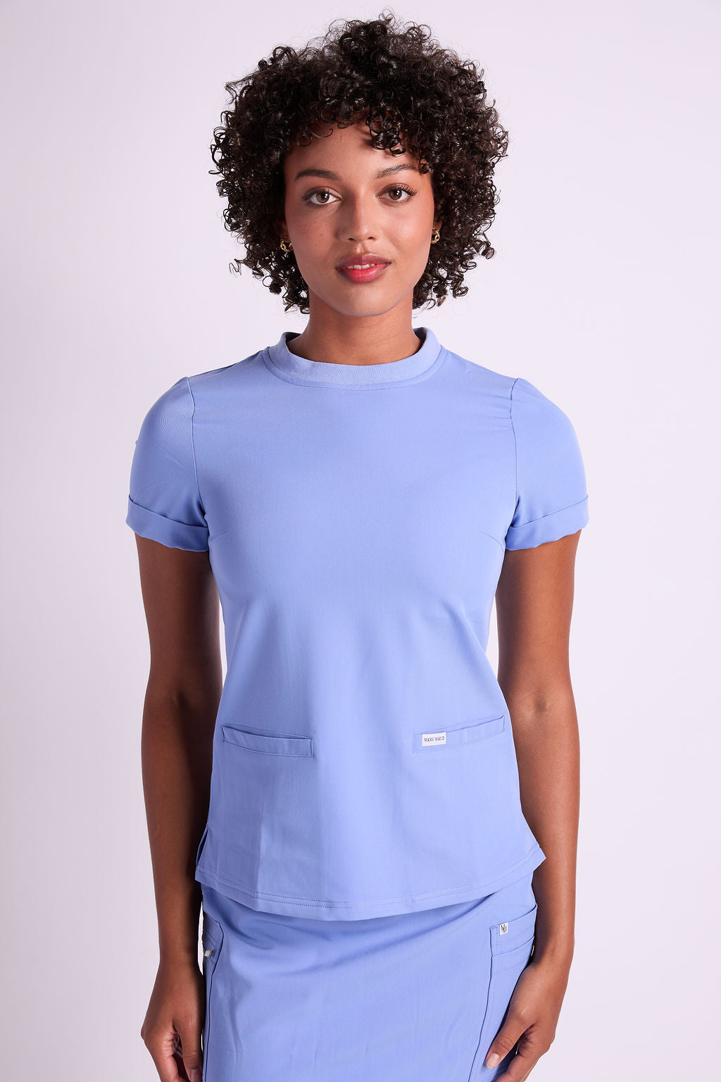 Elise Two Pocket Crew Neck Scrub Top