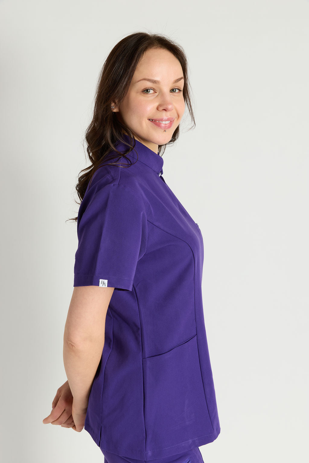 Azora Three Pocket Mandarin Collar Scrub Top