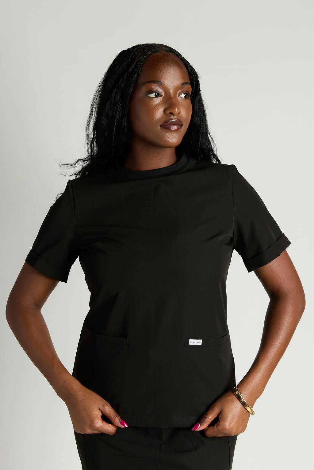 Elise Two Pocket Crew Neck Scrub Top