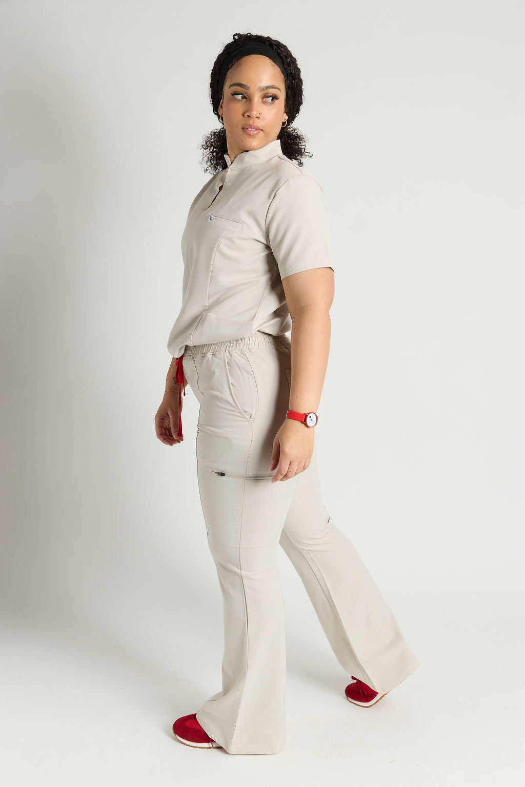 Azora Three Pocket Mandarin Collar Scrub Top