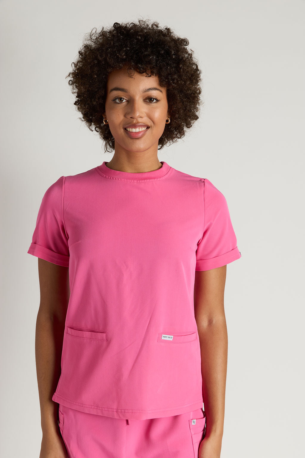 Elise Two Pocket Crew Neck Scrub Top