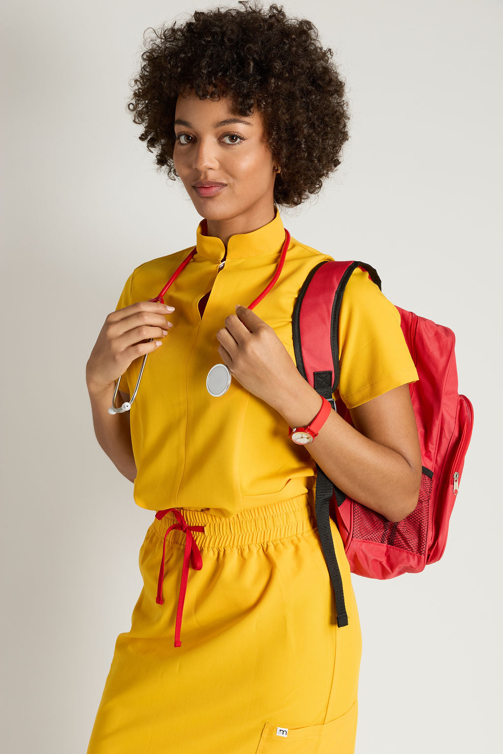 Azora Three Pocket Mandarin Collar Scrub Top