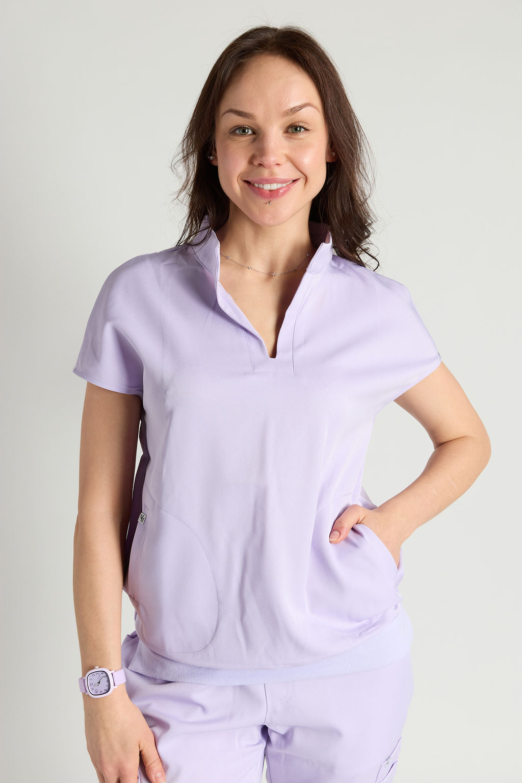 Civi Two Pocket Oversized Scrub Top