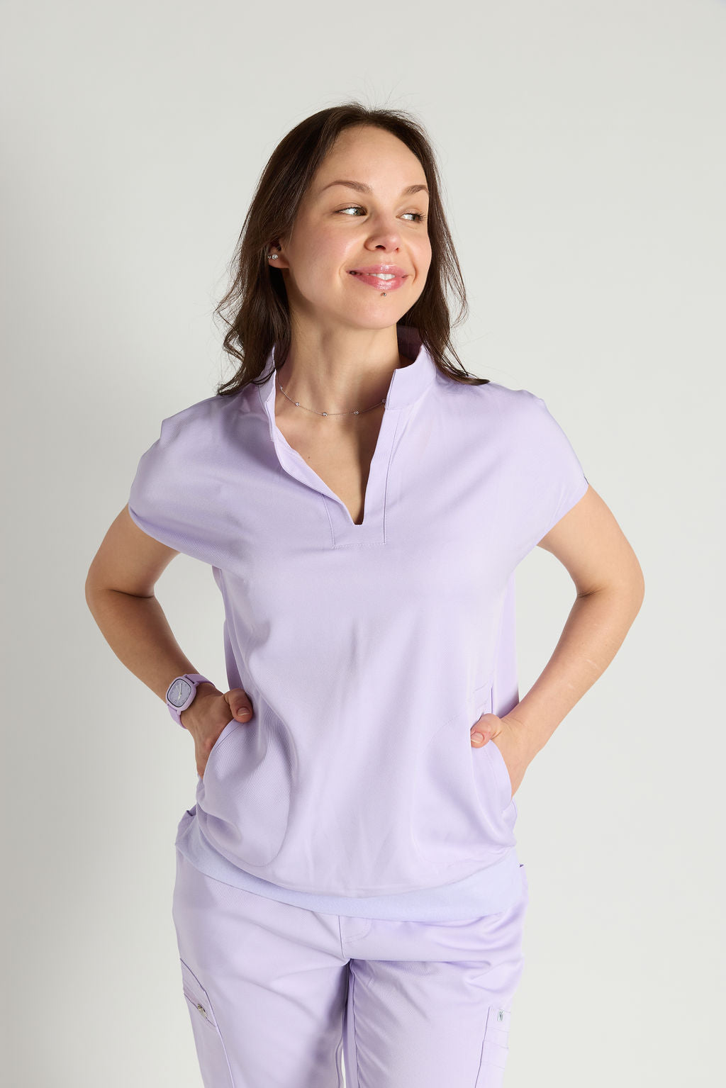 Civi Two Pocket Oversized Scrub Top