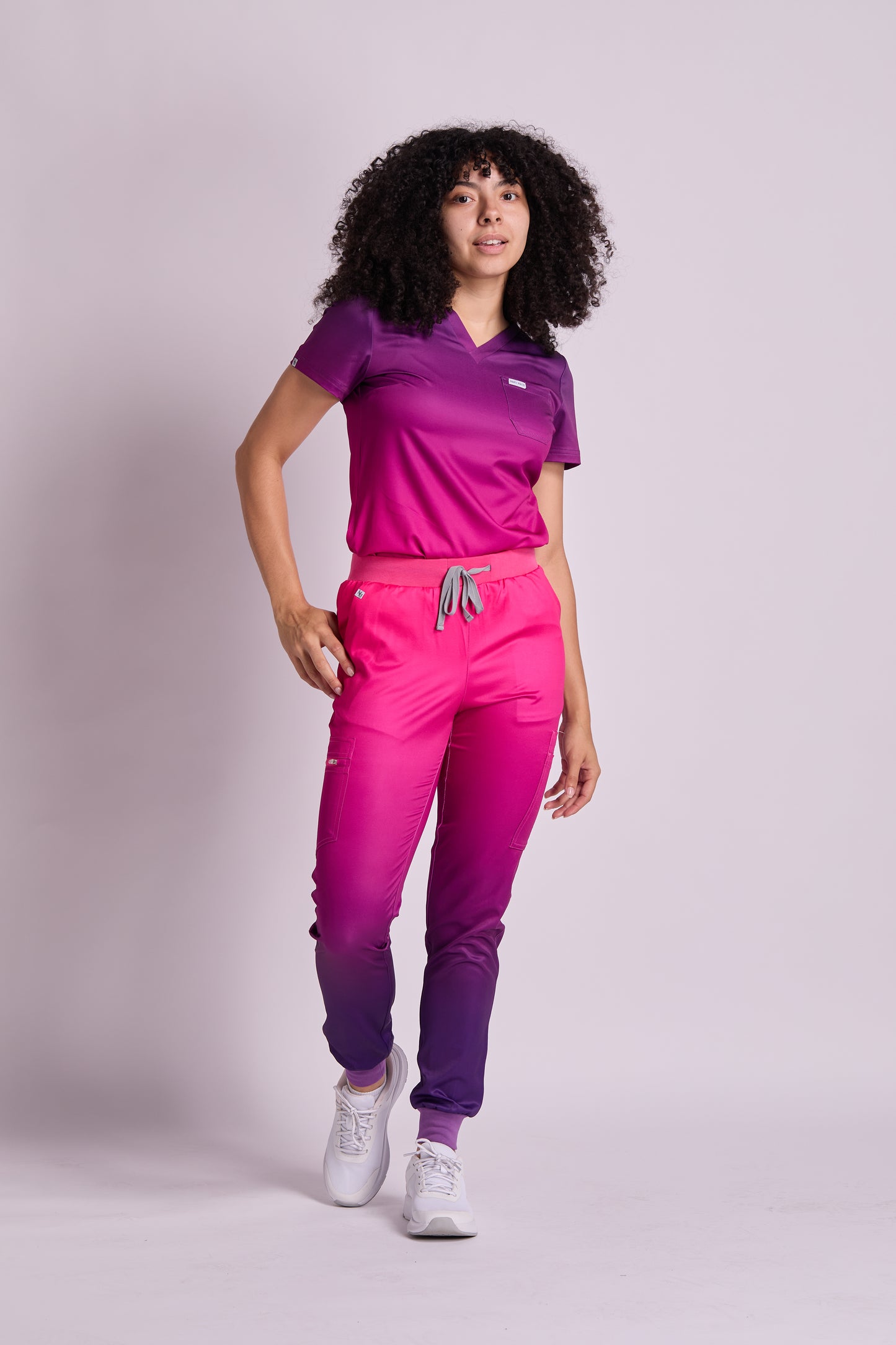 Mary K Two Tone Seven Pocket Jogger Scrub Pants