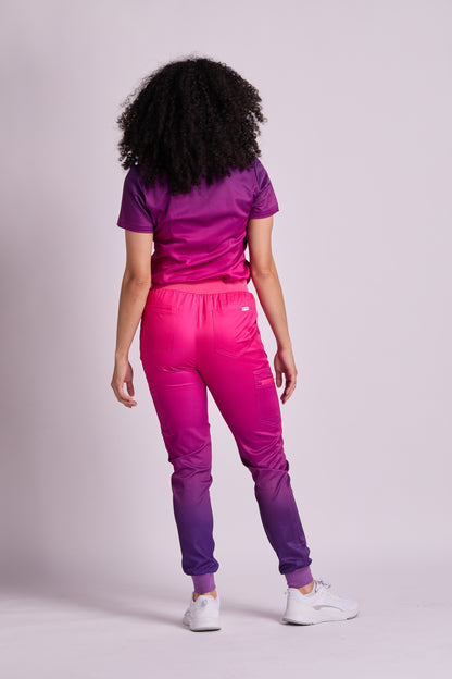 Mary K Two Tone Seven Pocket Jogger Scrub Pants