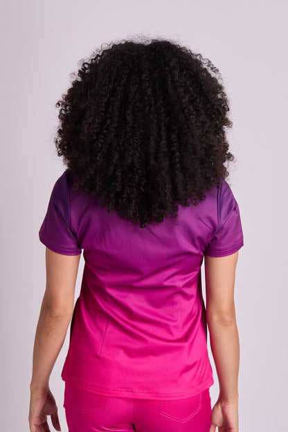 Mary K Two Tone Three Pocket Scrub Top