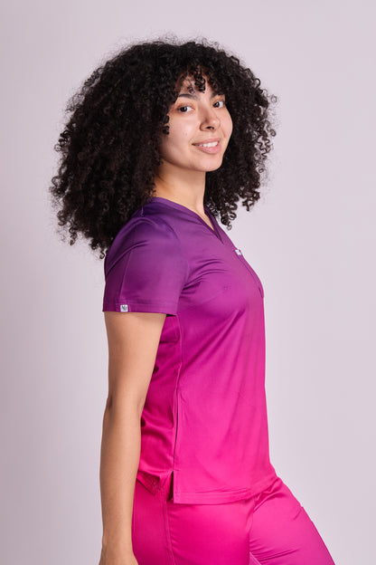 Mary K Two Tone Three Pocket Scrub Top