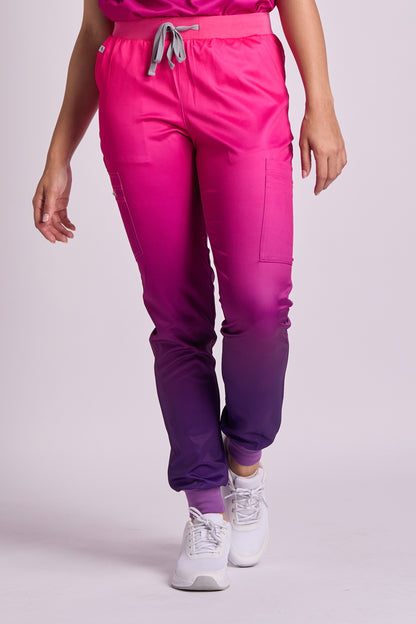 Mary K Two Tone Seven Pocket Jogger Scrub Pants