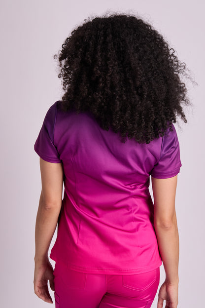 Mary K Two Tone Three Pocket Scrub Top