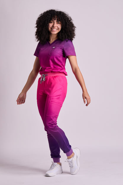 Mary K Two Tone Seven Pocket Jogger Scrub Pants