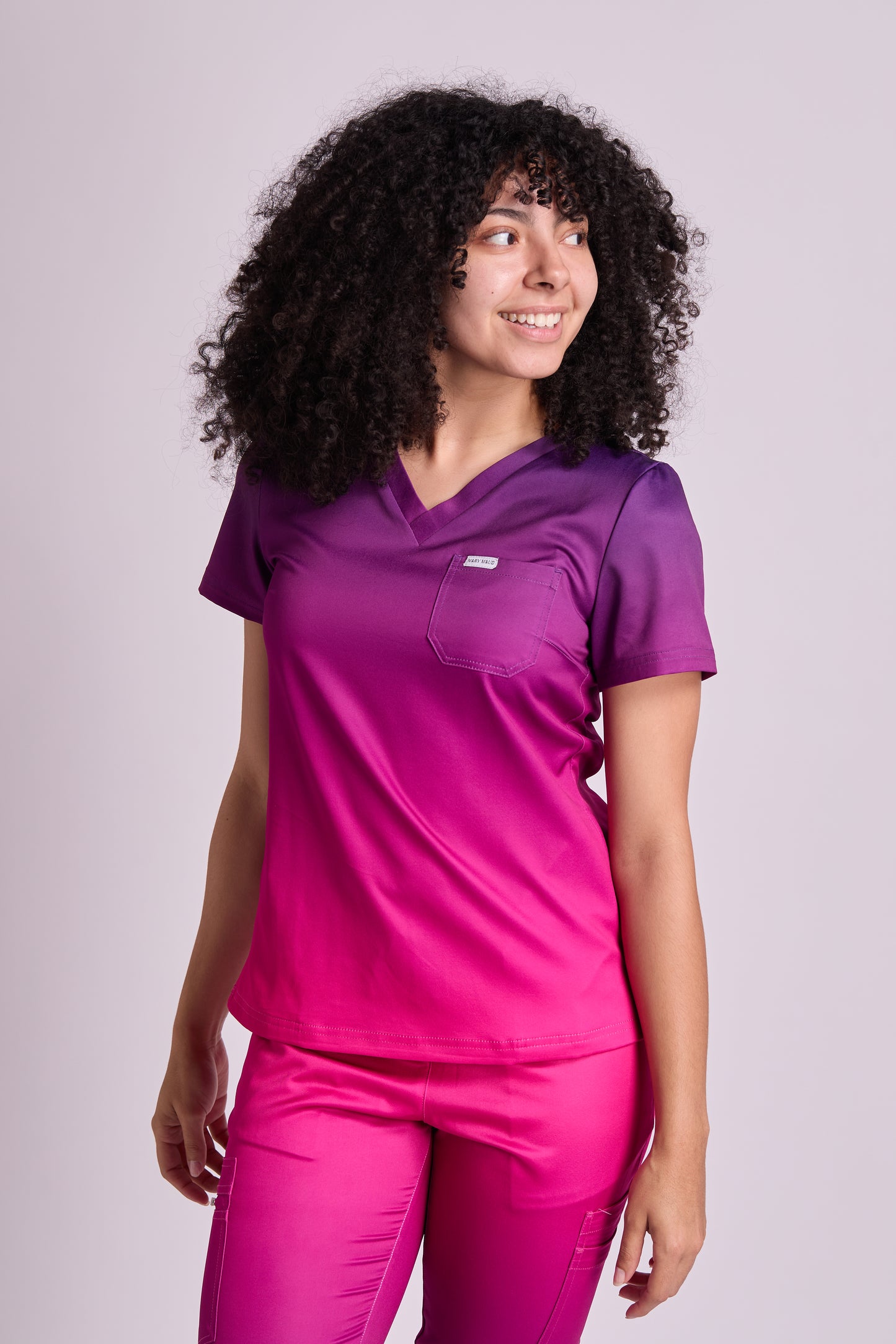 Mary K Two Tone Three Pocket Scrub Top