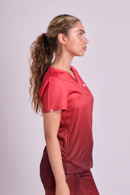 Mary K Two Tone Three Pocket Scrub Top