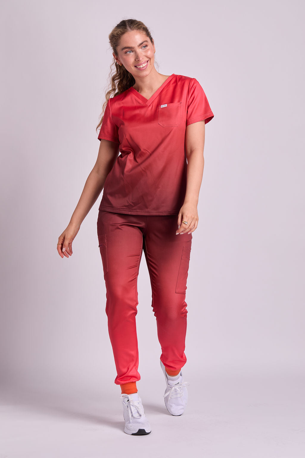 Mary K Two Tone Seven Pocket Jogger Scrub Pants