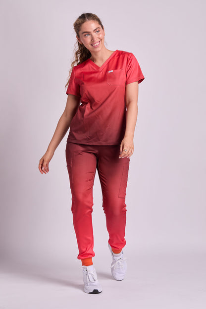 Mary K Two Tone Seven Pocket Jogger Scrub Pants