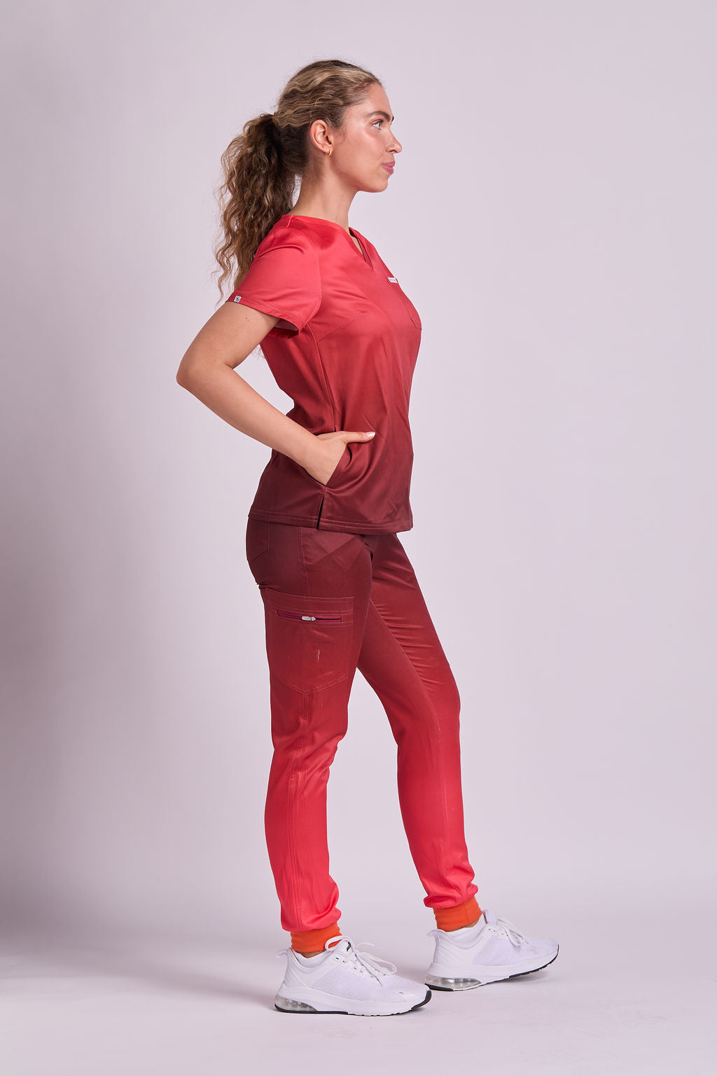 Mary K Two Tone Seven Pocket Jogger Scrub Pants