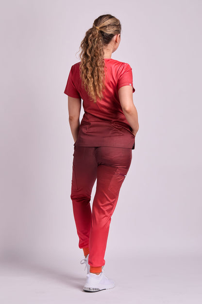 Mary K Two Tone Seven Pocket Jogger Scrub Pants