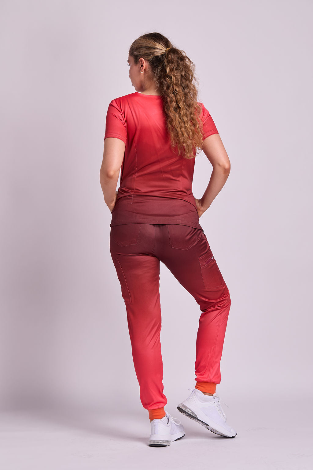 Mary K Two Tone Seven Pocket Jogger Scrub Pants