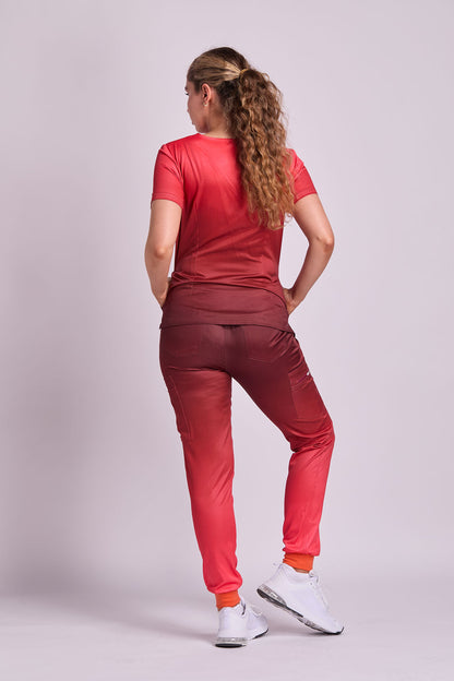 Mary K Two Tone Seven Pocket Jogger Scrub Pants