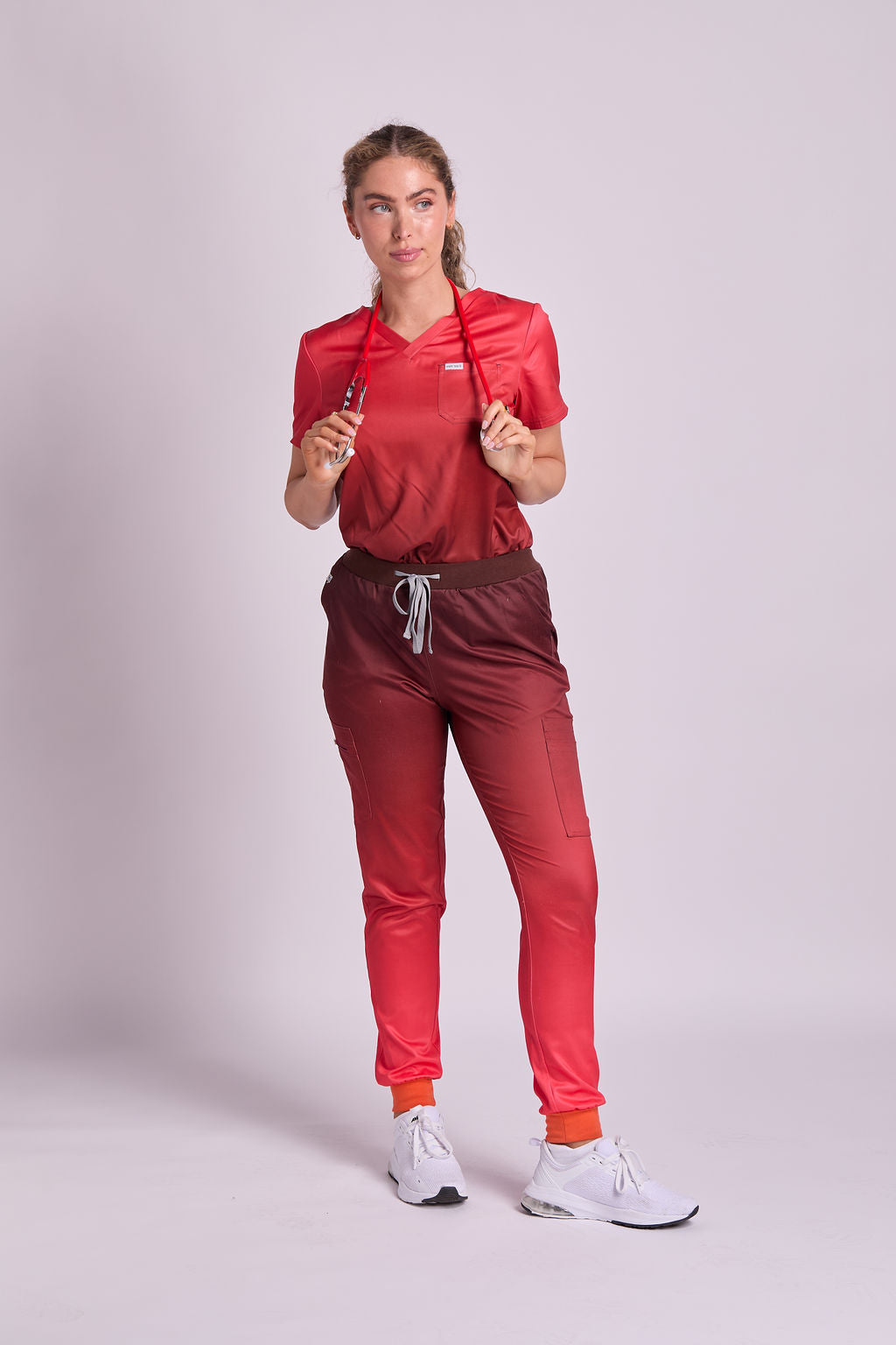 Mary K Two Tone Seven Pocket Jogger Scrub Pants