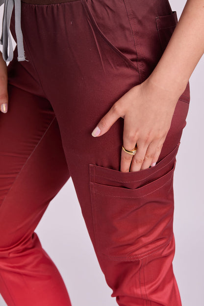 Mary K Two Tone Seven Pocket Jogger Scrub Pants