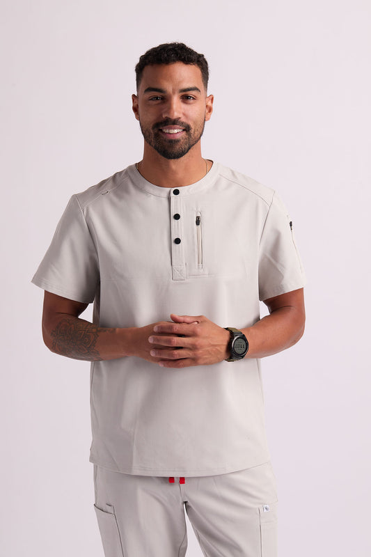 Maud K Button Two Pocket Scrub Top