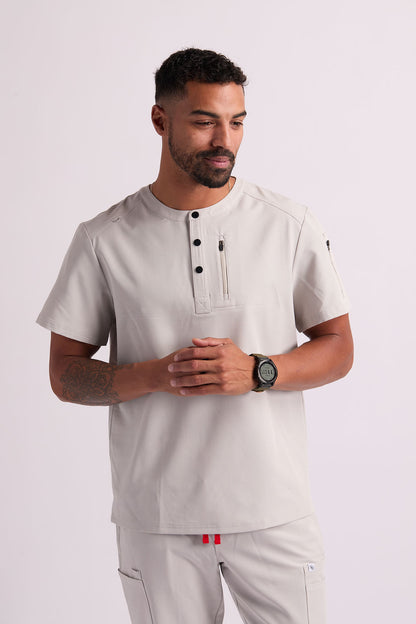 Maud K Button Two Pocket Scrub Top