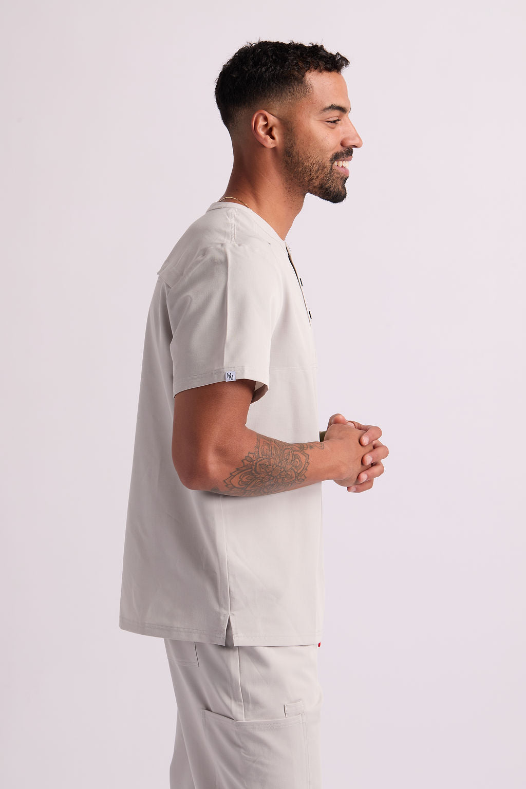 Maud K Button Two Pocket Scrub Top