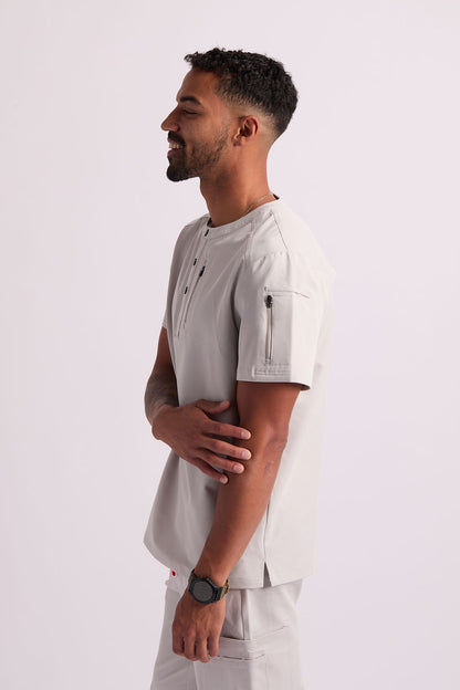 Maud K Button Two Pocket Scrub Top