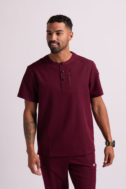 Maud K Button Two Pocket Scrub Top