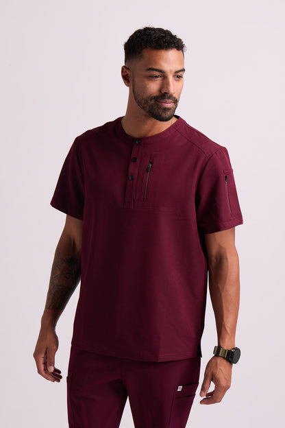 Maud K Button Two Pocket Scrub Top