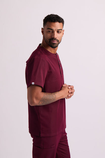 Maud K Button Two Pocket Scrub Top