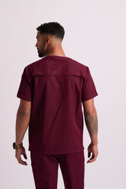 Maud K Button Two Pocket Scrub Top