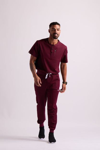 Maud K Button Two Pocket Scrub Top