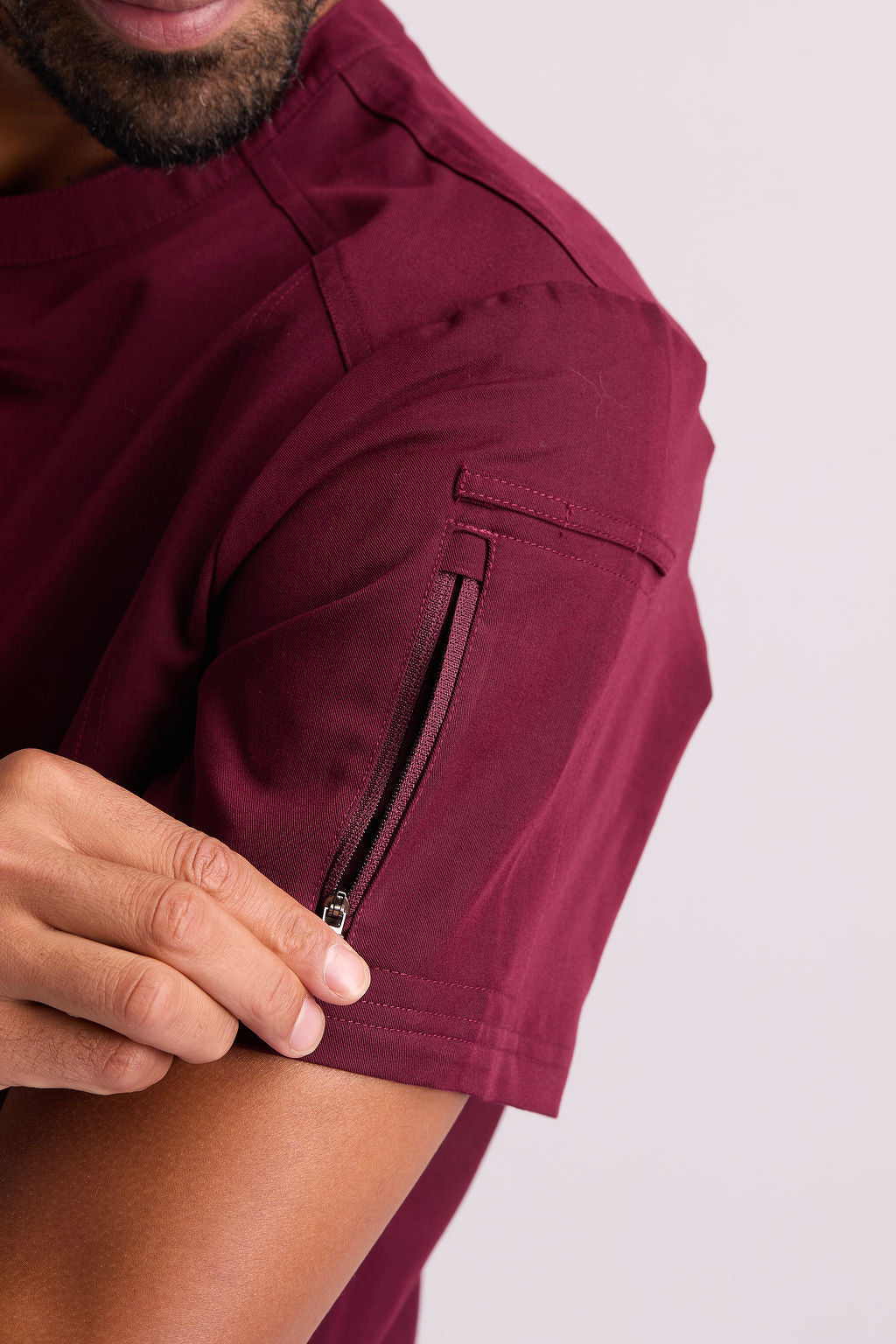 Maud K Button Two Pocket Scrub Top