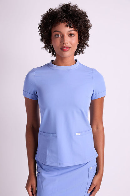 Elise Two Pocket Crew Neck Scrub Top