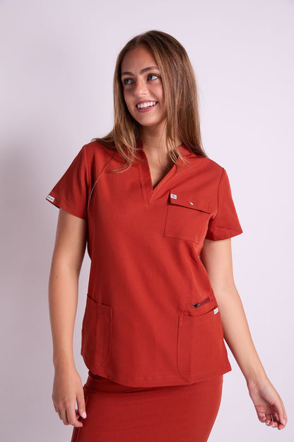 Yara Four Pocket V Neck Scrub Top