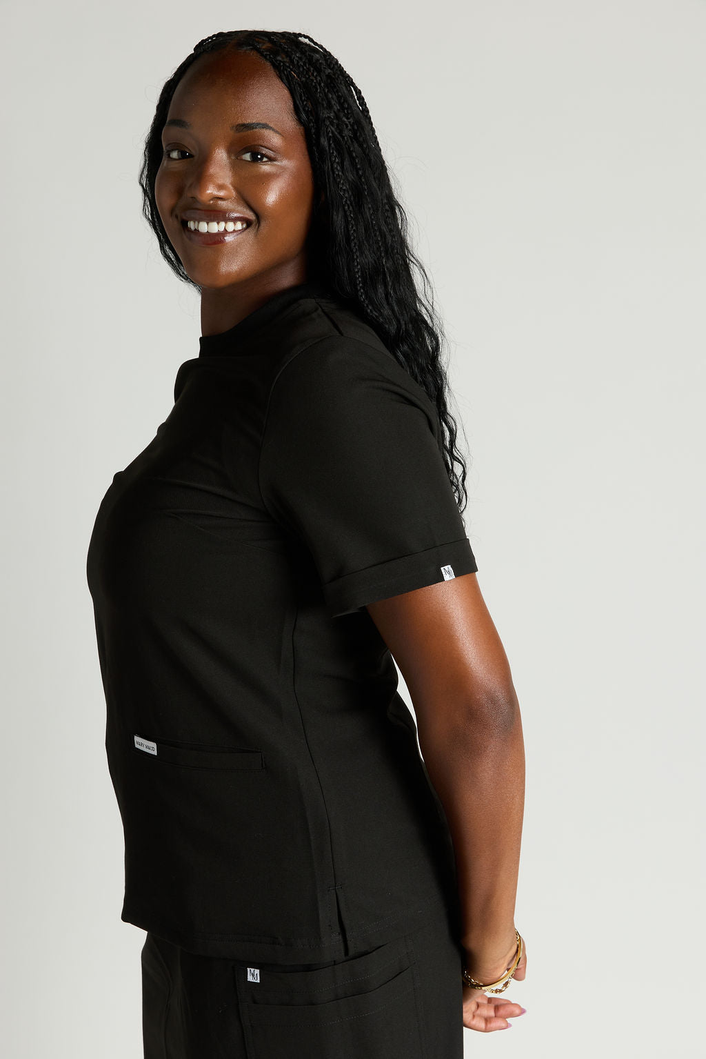 Elise Two Pocket Crew Neck Scrub Top