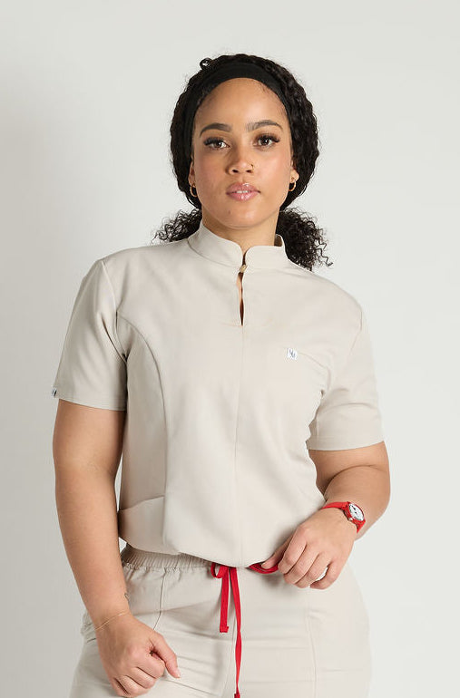 Azora Three Pocket Mandarin Collar Scrub Top