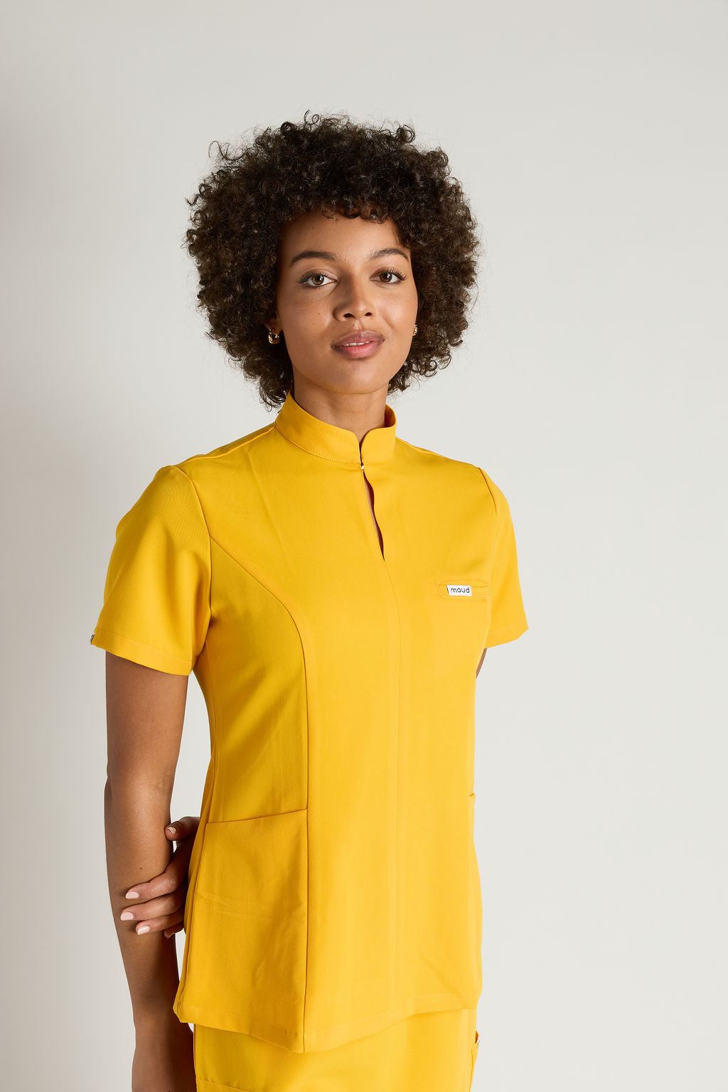 Azora Three Pocket Mandarin Collar Scrub Top