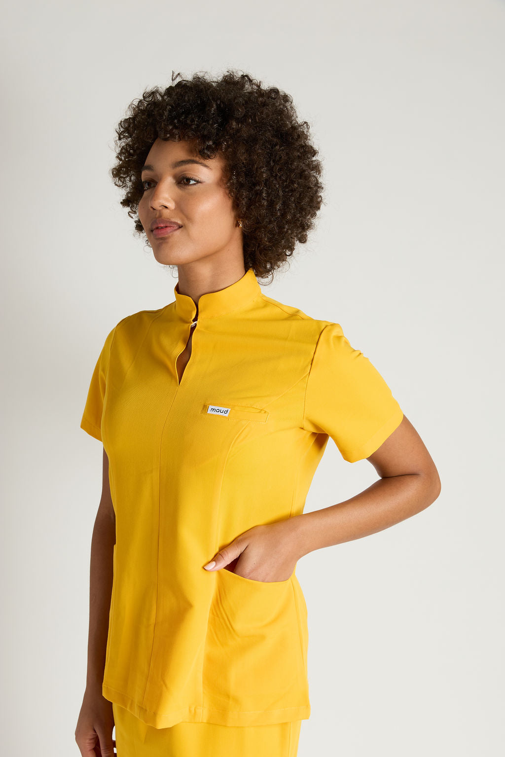 Azora Three Pocket Mandarin Collar Scrub Top