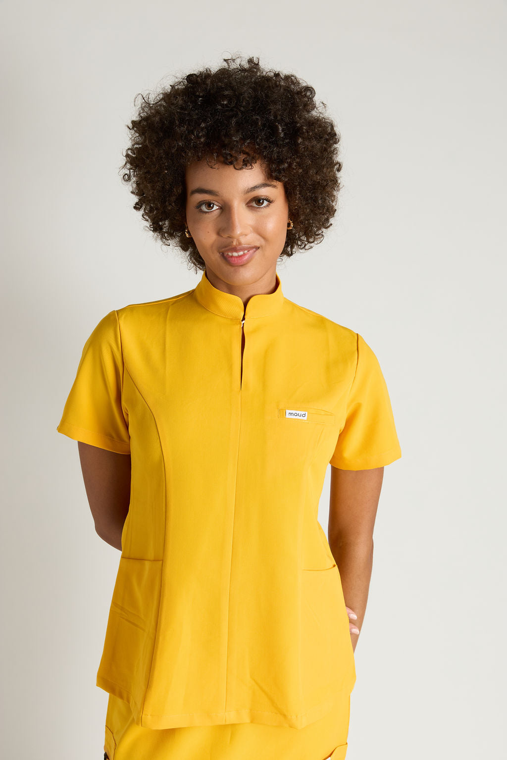 Azora Three Pocket Mandarin Collar Scrub Top