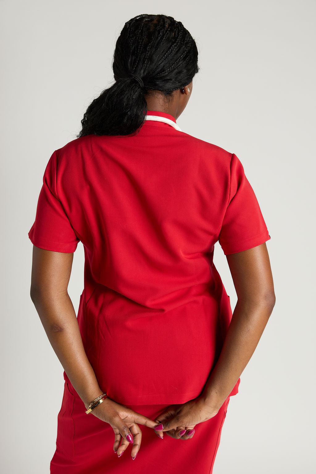 Azora Three Pocket Mandarin Collar Scrub Top